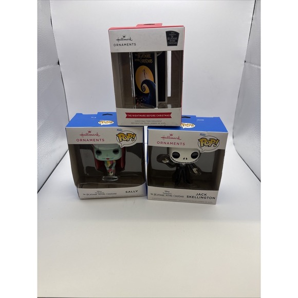 Hallmark Other - Lot of 3~Night Before Christmas Ornaments~Jack Skellington, Sally and a "VHS"